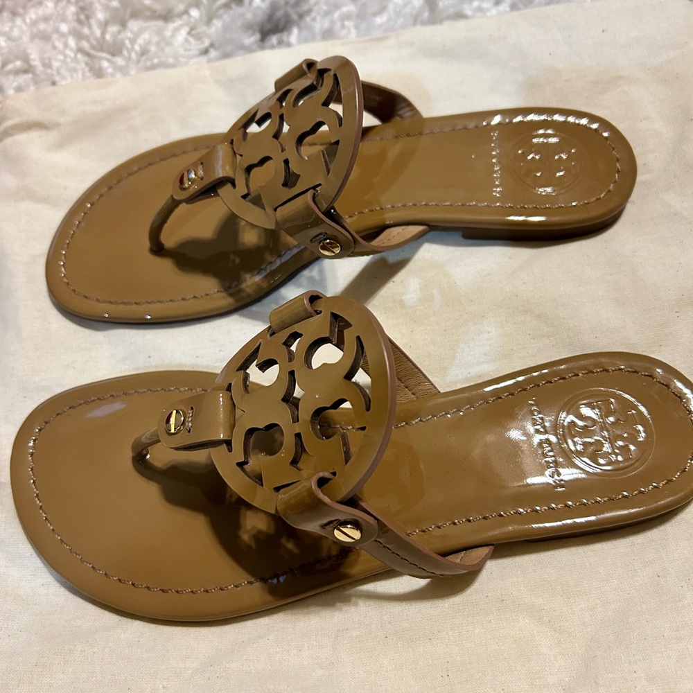 Tori Burch Miller-patent Sand 7.5